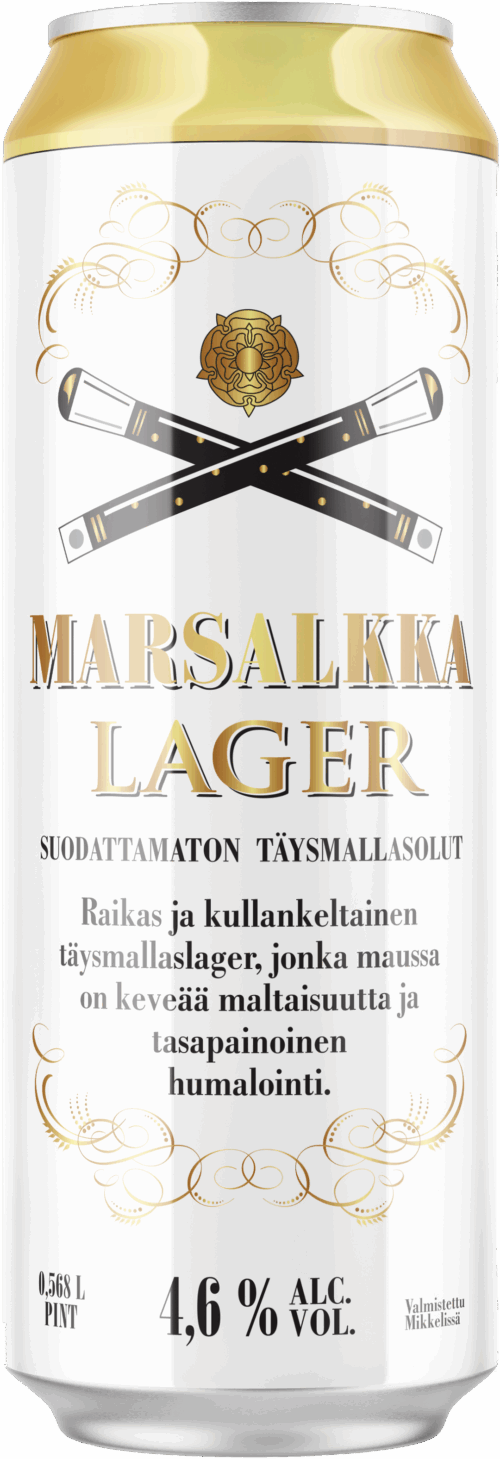 Marsalkka Lager oluttölkki, pint 0,568 l