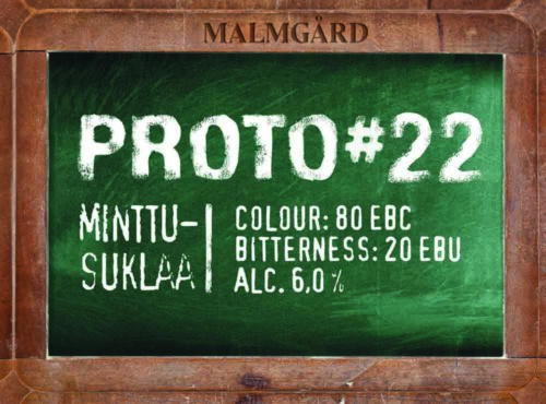 Malmgård Proto #22 Minttusuklaa, etiketti