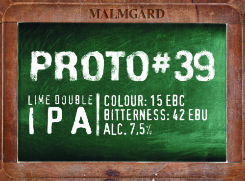 Malmgård Proto 39 Lime Double Ipa, etiketti