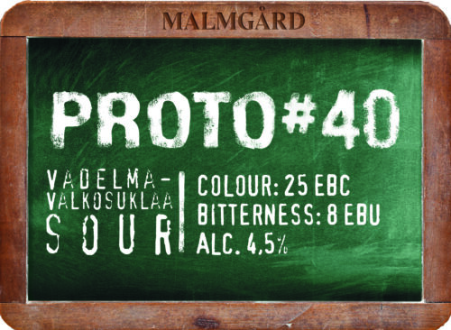 Malmgård Proto #40 etiketti